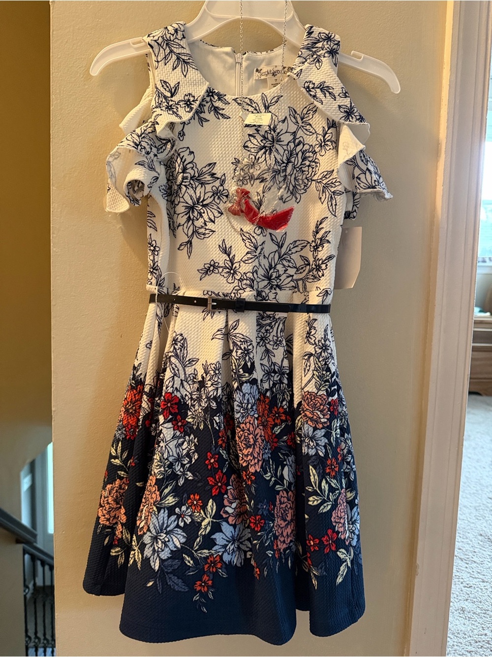 NWT Bundle girls top dress red White blue 7 8 patriotic tshirt tank skirt shorts